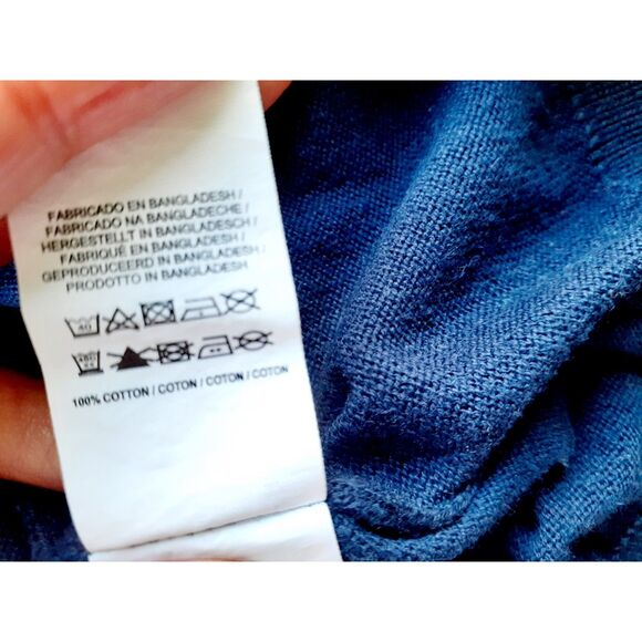 Primark Midnight Blue Knit Ribbed 100% Cotton Button Cardigan Womens Size 2 - Picture 7 of 9